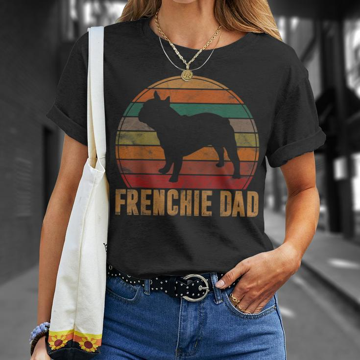 Retro French Bulldog Dad Dog Owner Pet Frenchie Father T-Shirt Gifts for Her