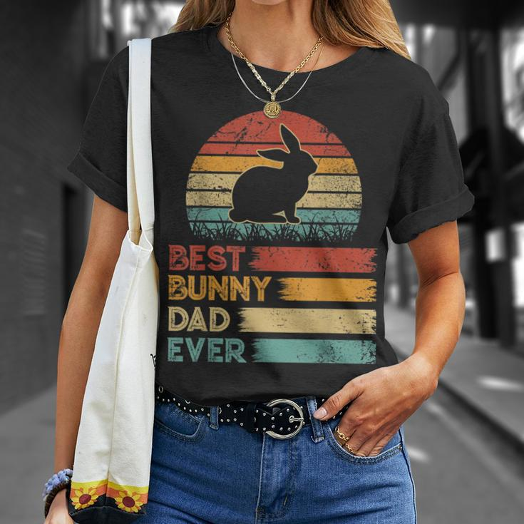 Retro Vintage Best Bunny Dad Ever Animals Lover T-Shirt Gifts for Her