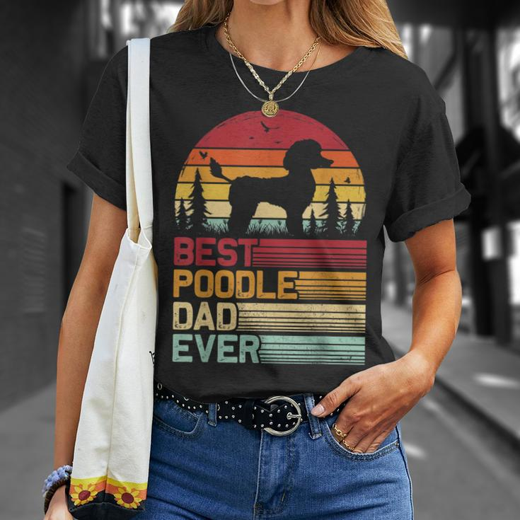 Retro Vintage Best Poodle Dad Ever Fathers Day T-Shirt Gifts for Her