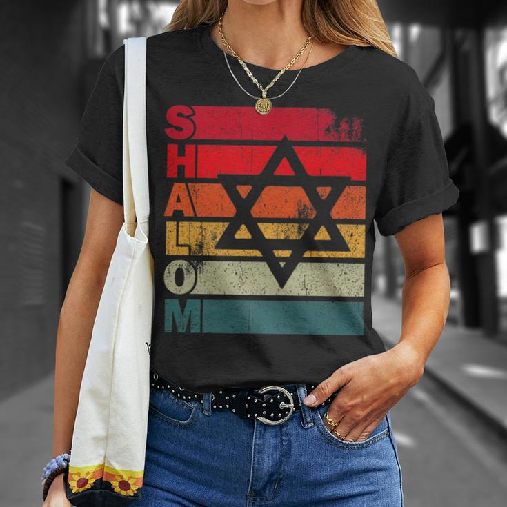 Retro Vintage Shalom Jewish Star Of David Hanukkah Chanukah T-Shirt Gifts for Her