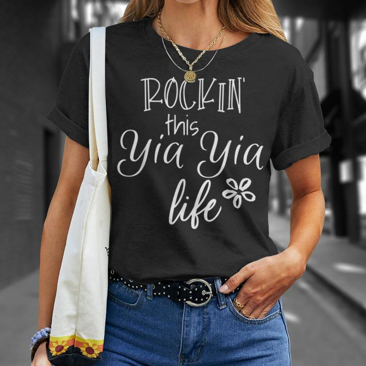 Rockin This Yia Yia Life Greece Greek Grandma Unisex T-Shirt Gifts for Her