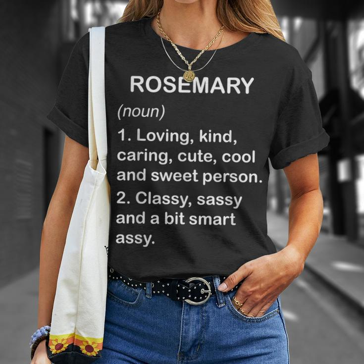 Rosemary Definition Personalized Custom Name Loving Kind Unisex T-Shirt Gifts for Her