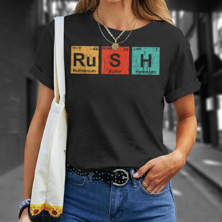 Rush Ru-S-H Periodic Table Elements Unisex T-Shirt Gifts for Her
