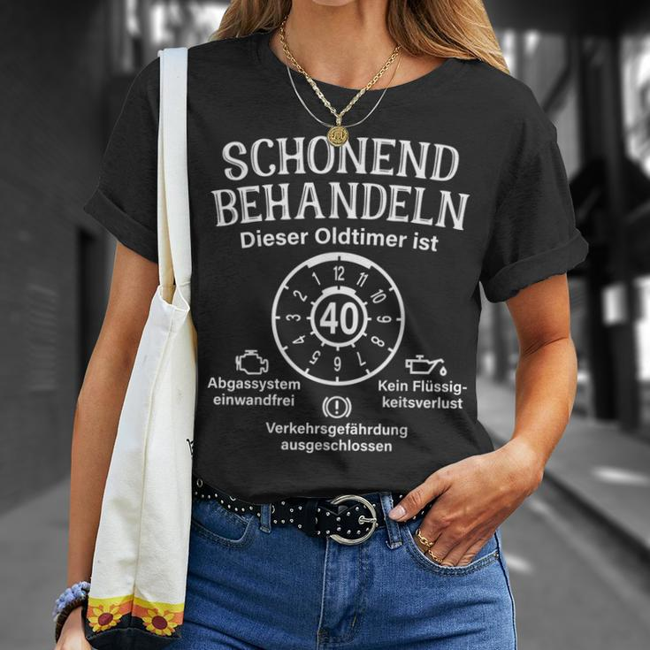 Schonend Behandeln Oldtimer Ist 40 Plakette 40 Geburtstag T-Shirt Geschenke für Sie