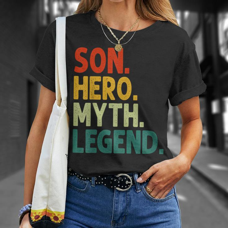 Sohn Held Mythos Legende Retro Vintage-Sohn T-Shirt Geschenke für Sie