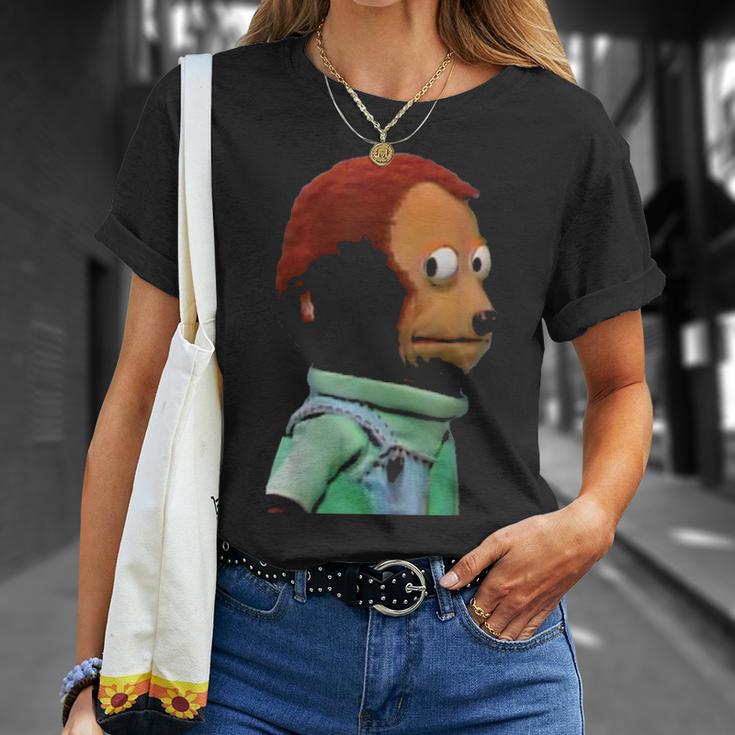 Solo Awkward Look Monkey Puppet Meme Unisex T-Shirt - Seseable