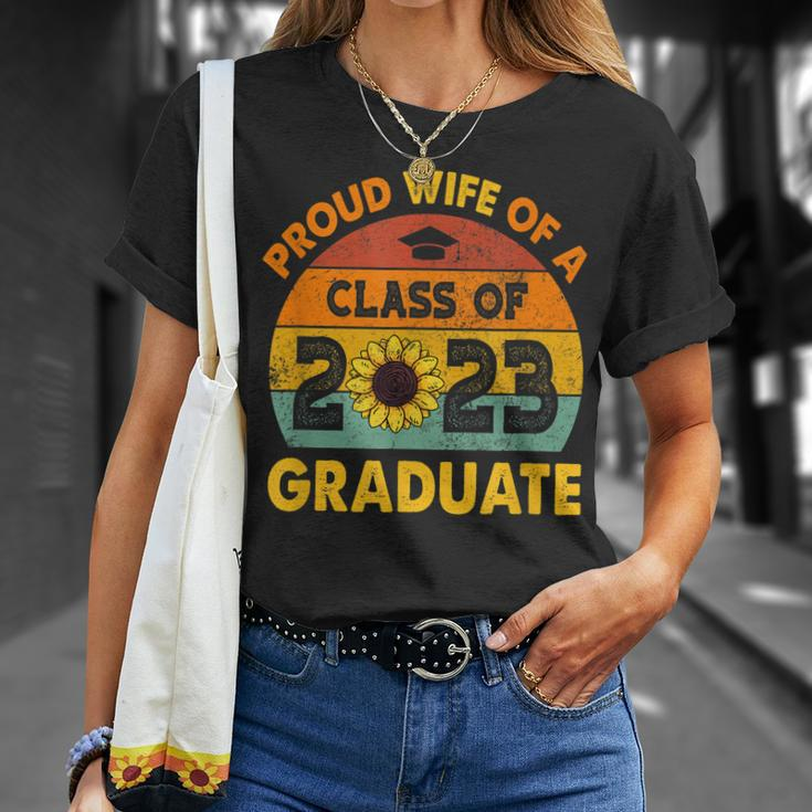 Sonnenblume Senior Proud Wife Class Of 2023 Graduate Vintage T-Shirt Geschenke für Sie