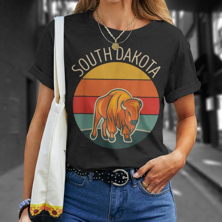 South Dakota Badlands Road Trip Buffalo Bison Vintage Unisex T-Shirt Gifts for Her