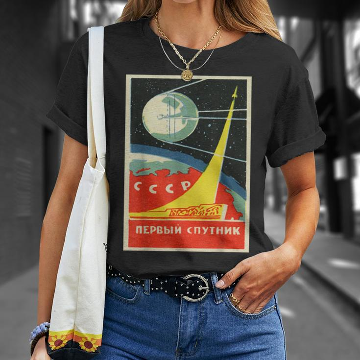 Soviet Union Ussr Ccrp Space Program Vintage Look T-Shirt Gifts for Her