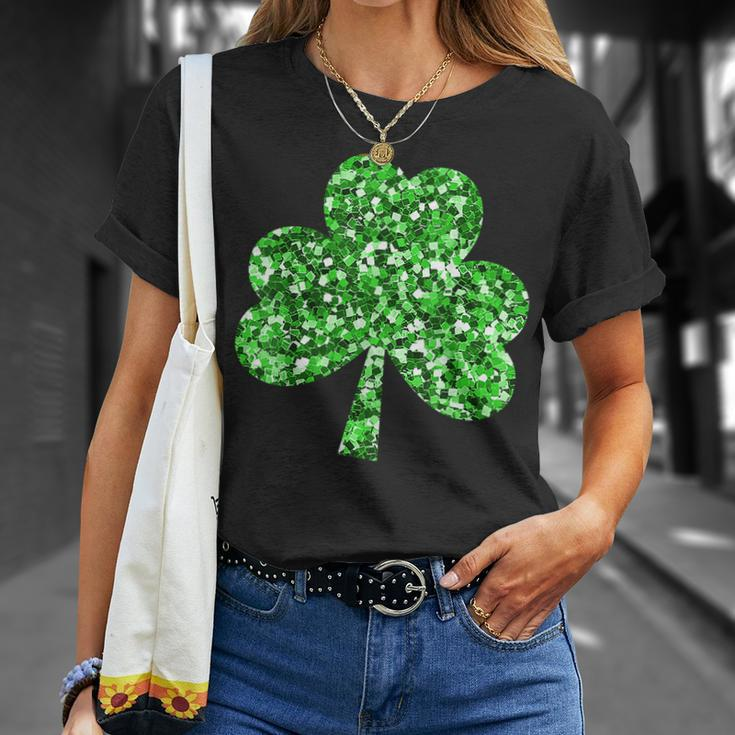 St Patricks Day Girls Bling Lucky Shamrock School T-shirt Gifts for Her
