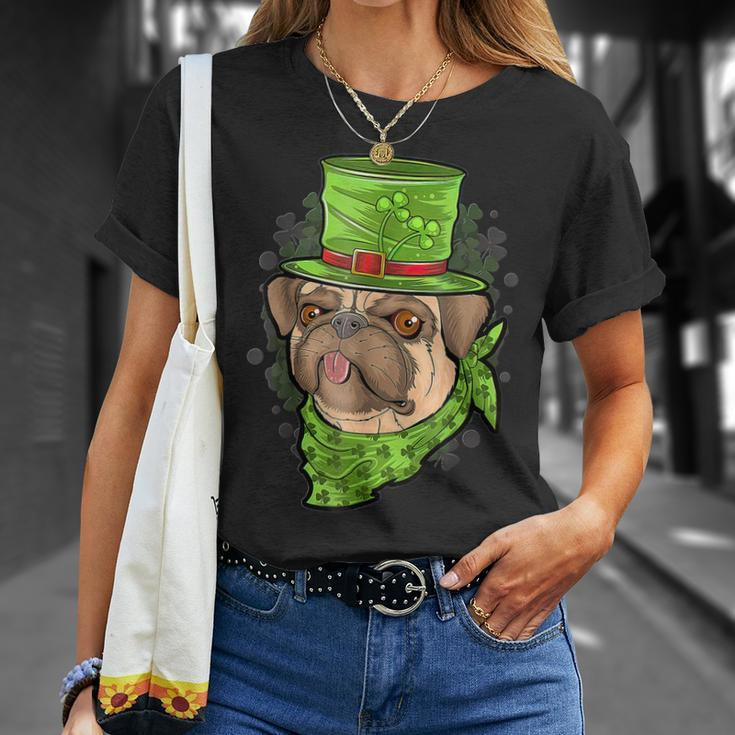 St Patricks Day Pug Puppy Dog Lover Dog T-Shirt Gifts for Her
