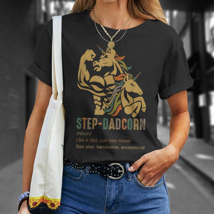 Stepdadcorn Step Dad Unicorn Cooler Fathers Day Mens Unisex T-Shirt Gifts for Her