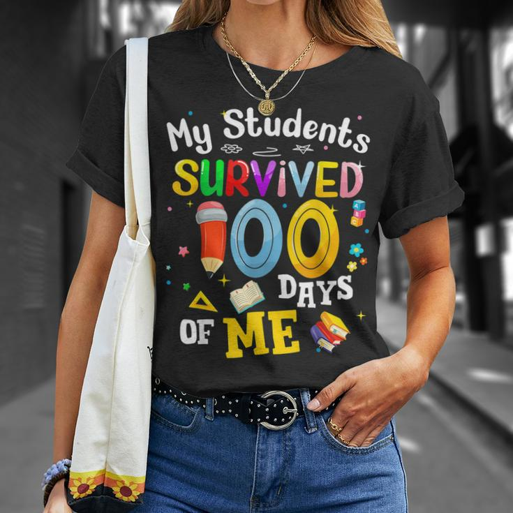 My Students Survived 100 Days Of Me 100 Days School Teachers T-Shirt Gifts for Her