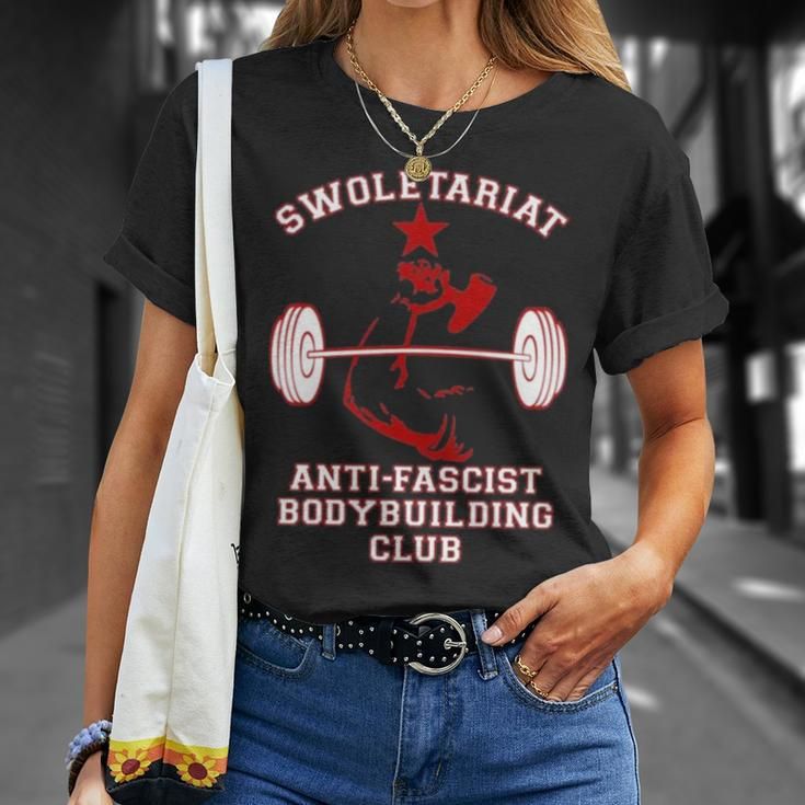 Swoletariat Anti Fascist Bodybuilding Club Unisex T-Shirt Gifts for Her