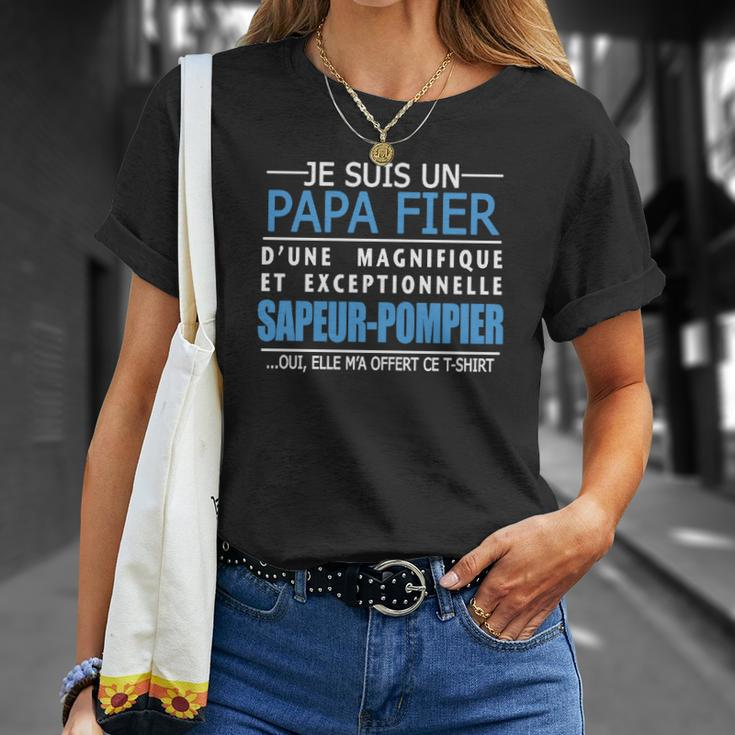 T-Shirt Pompier Fier Papa Dune Sapeur-Pompier T-Shirt Geschenke für Sie