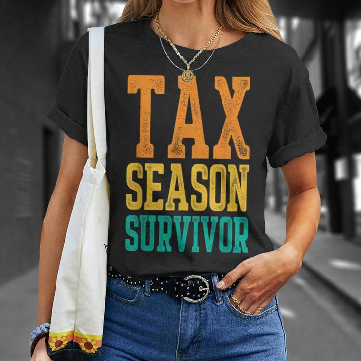 Tax Season Survivor Funny Tax Season Accountant Taxation Unisex T-Shirt Gifts for Her