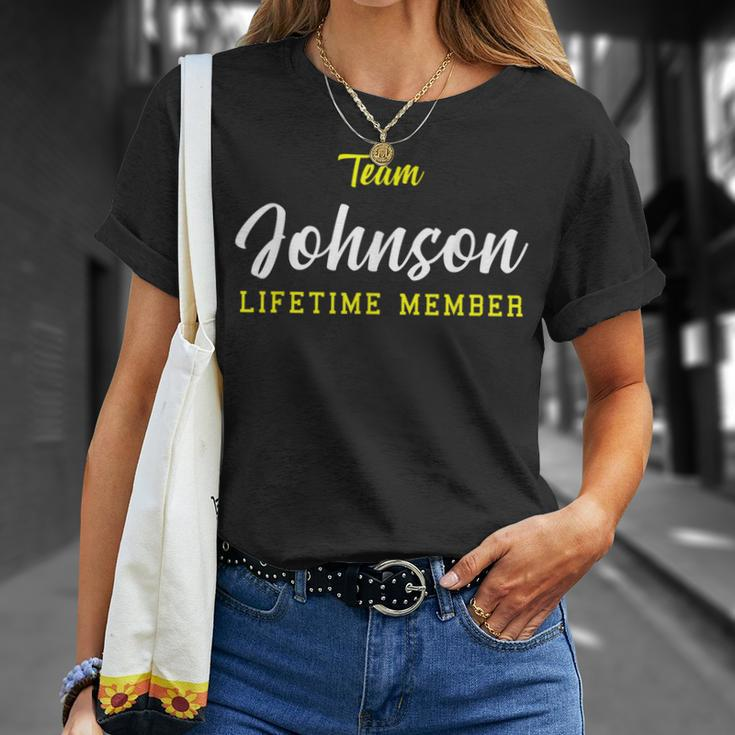 Team Johnson Lifetime Member Surname Birthday Wedding Name T-shirt Gifts for Her
