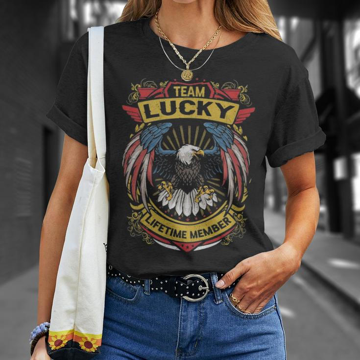 Team Lucky Lifetime Member Lucky Last Name Unisex T-Shirt Gifts for Her