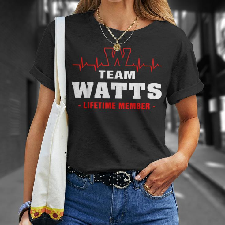 Team Watts Lifetime Member Surname Last Name Gift Unisex T-Shirt Gifts for Her