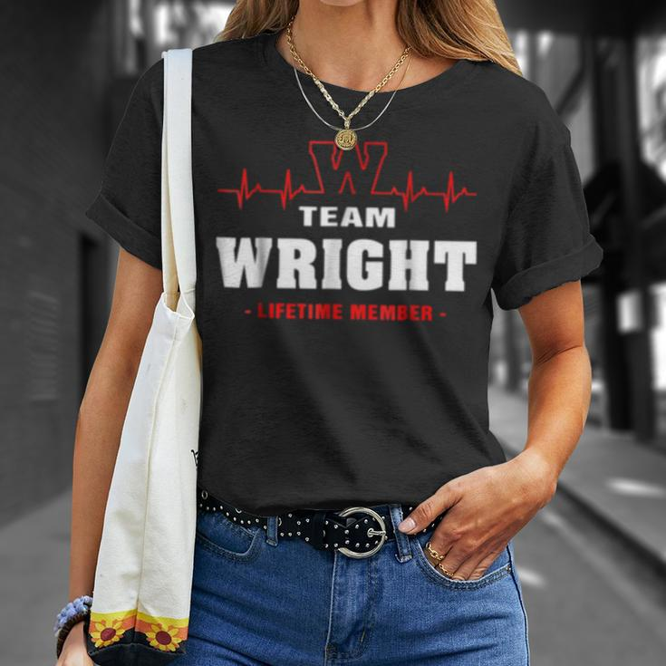 Team Wright Lifetime Member Name Surname Last Name Unisex T-Shirt Gifts for Her