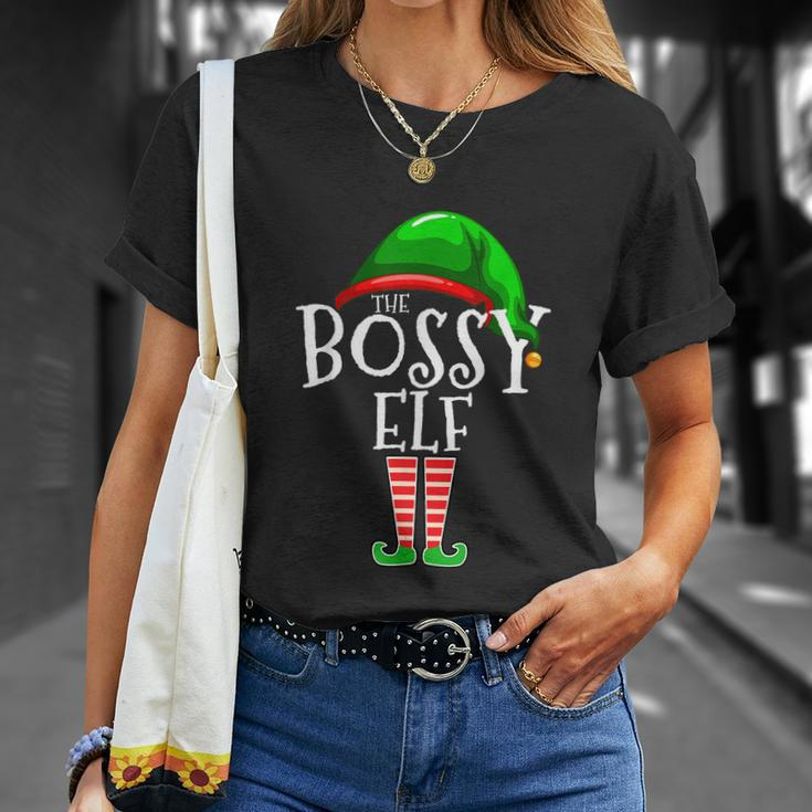 The Bossy Elf Group Matching Family Christmas Gift Funny Unisex T-Shirt Gifts for Her