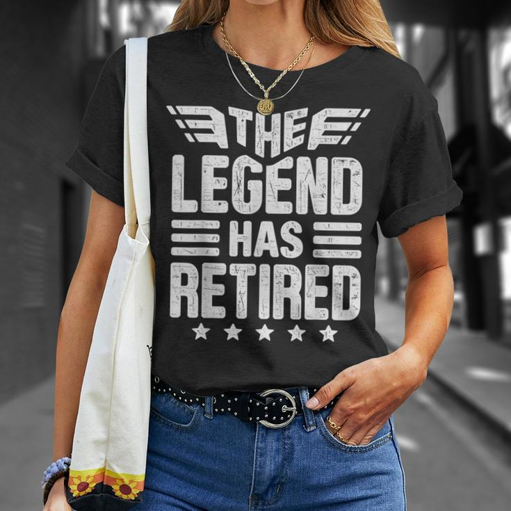 The Legend Has Retired Funny Retirement Men Women Distressed Unisex T-Shirt Gifts for Her