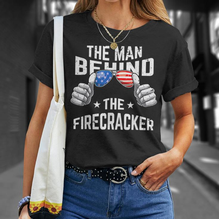 The Man Behind The Firecracker 4Th Of July Pregnancy New Dad Unisex T-Shirt Gifts for Her