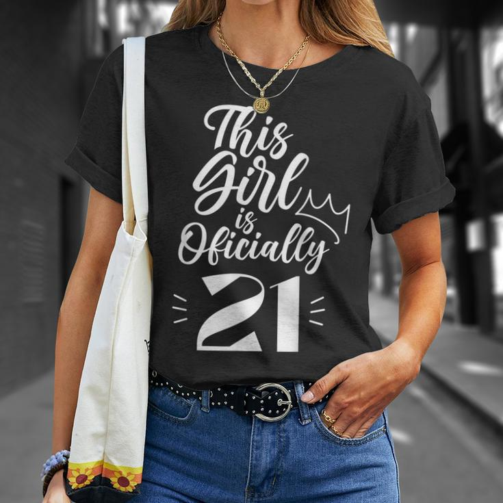 This Girl Is Officially 21 Birthday 21St Military Party Unisex T-Shirt Gifts for Her