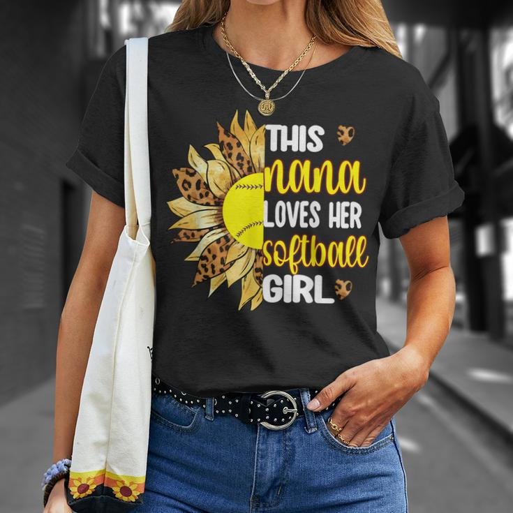 This Nana Loves Her Softball Girl Softball Grandma Nana Unisex T-Shirt Gifts for Her
