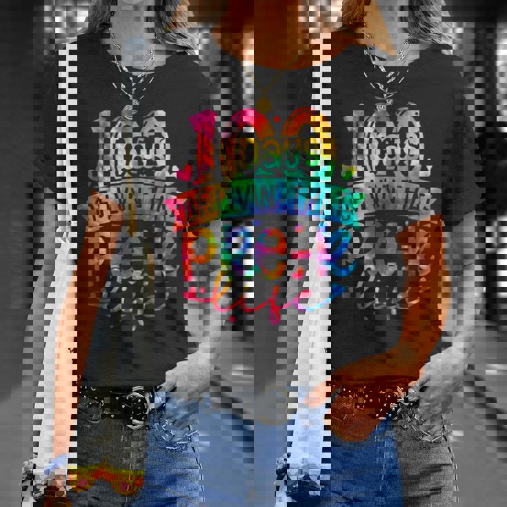 Tie Dye 100 Days Of Livin That Pre-K 100 Days Of School T-Shirt Gifts for Her