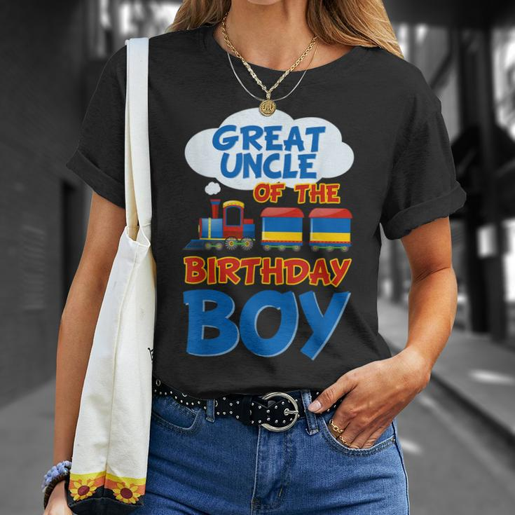 Train Bday Great Uncle Of The Birthday Boy Theme Party Unisex T-Shirt Gifts for Her