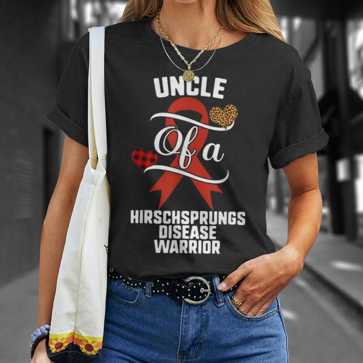 Uncle Hirschsprungs Disease Awareness Leopard Buffalo Plaid Unisex T-Shirt Gifts for Her