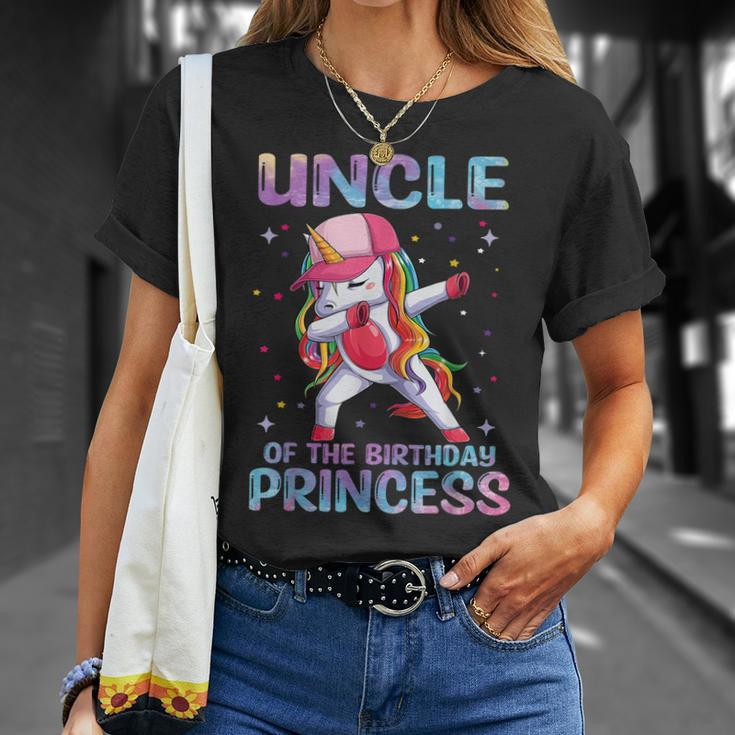 Uncle Of The Birthday Princess Girl Dabbing Unicorn Unisex T-Shirt Gifts for Her