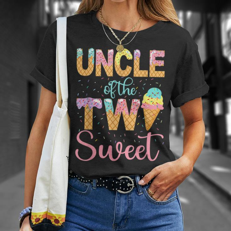 Uncle Of The Two Sweet Birthday Girl Ice Cream 2Nd Unisex T-Shirt Gifts for Her