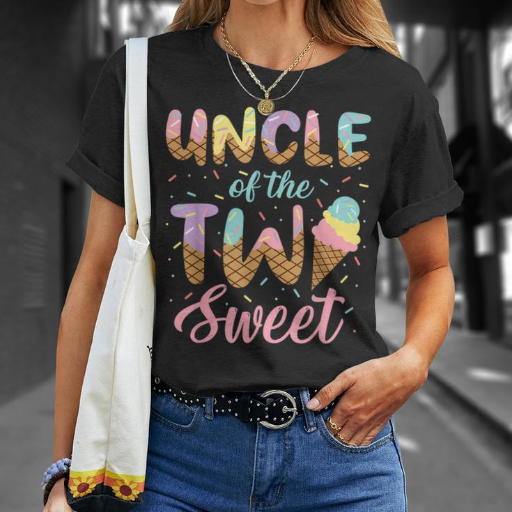 Uncle Of The Two Sweet Birthday Girl Ice Cream Lovers 2Nd Unisex T-Shirt Gifts for Her