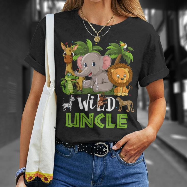 Uncle Of The Wild Zoo Birthday Safari Jungle Animal Funny Unisex T-Shirt Gifts for Her