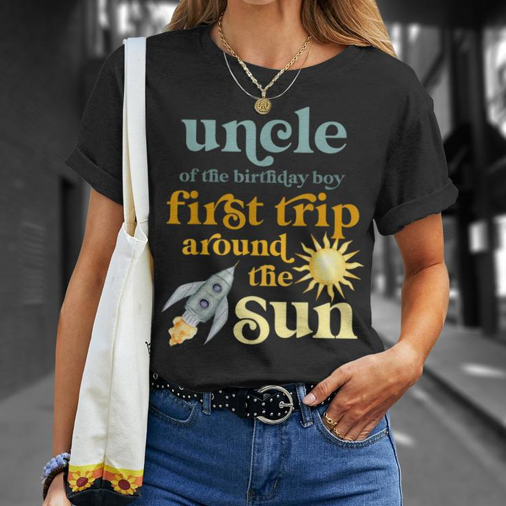 Uncle Outer Space 1St Birthday First Trip Around The Sun Gift For Mens Unisex T-Shirt Gifts for Her