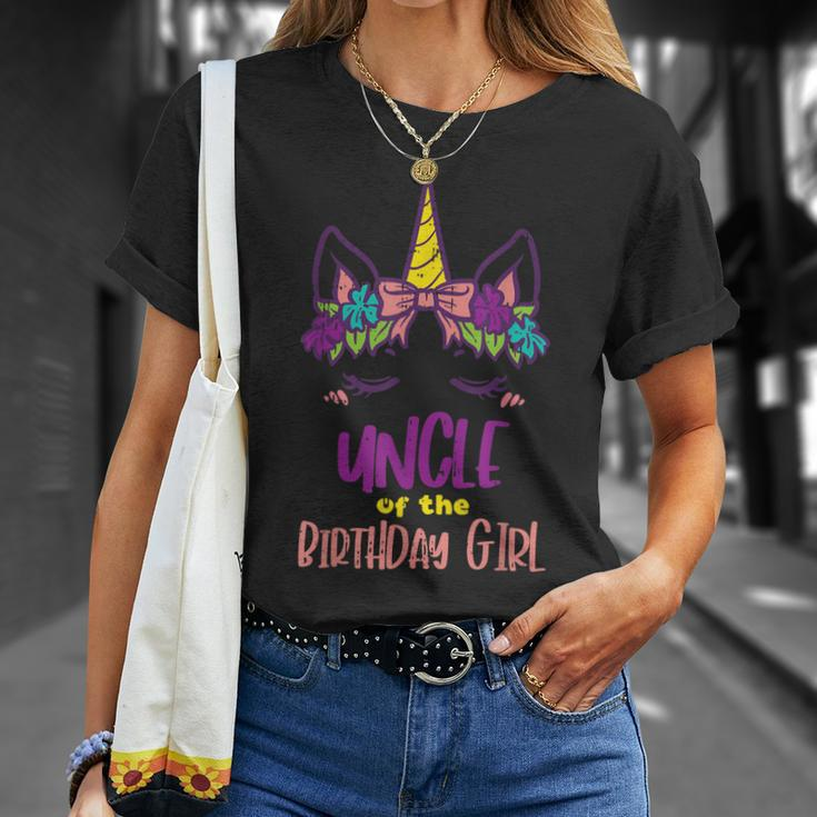 Unicorn Uncle Birthday Girl Party Family Matching Gift Men Gift For Mens Unisex T-Shirt Gifts for Her