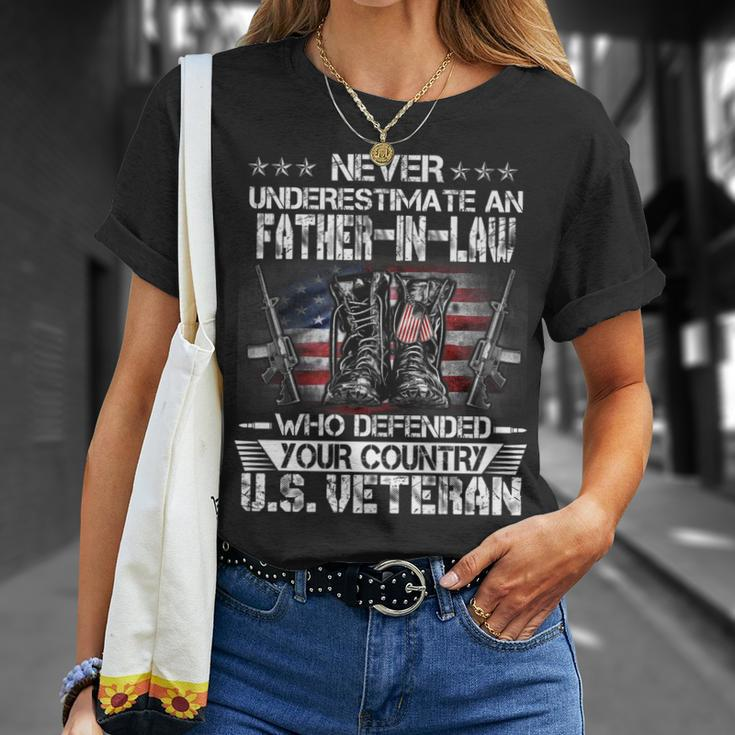 Us Veteran Father-In-Law -Veterans Day Us Patriot Patriotic T-Shirt Gifts for Her