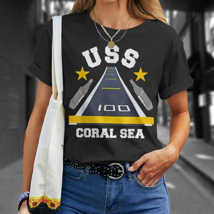 Uss Coral Sea Aircraft Carrier Military Veteran T-Shirt Gifts for Her