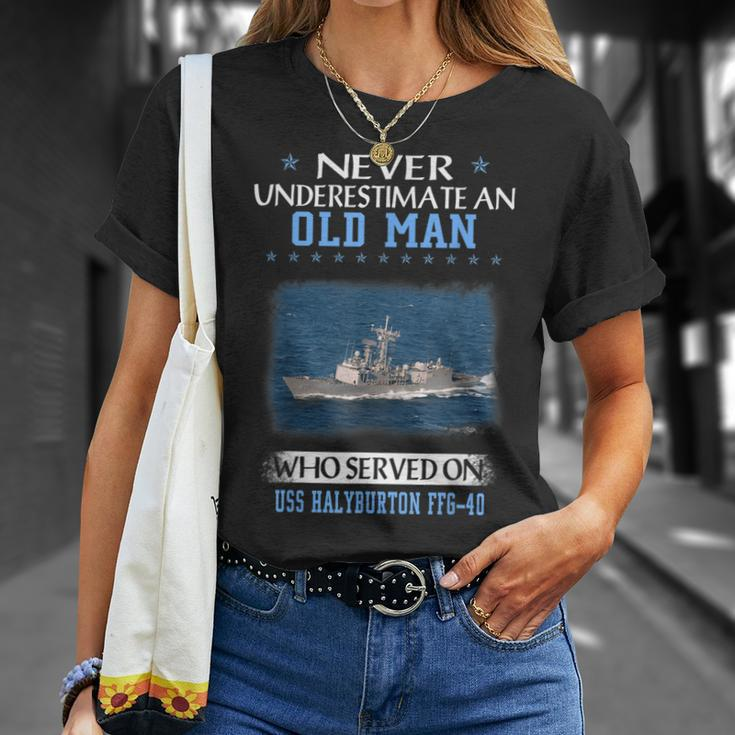 Uss Halyburton Ffg-40 Veterans Day Father Day T-Shirt Gifts for Her