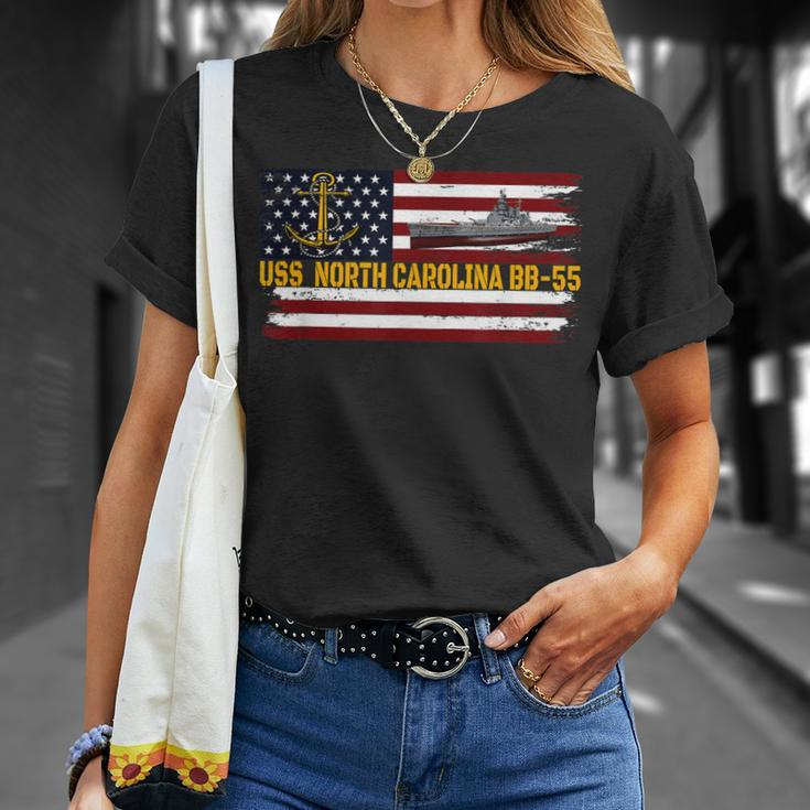 Uss North Carolina Bb-55 Ww2 Battleship Warship Veteran Dad T-Shirt Gifts for Her