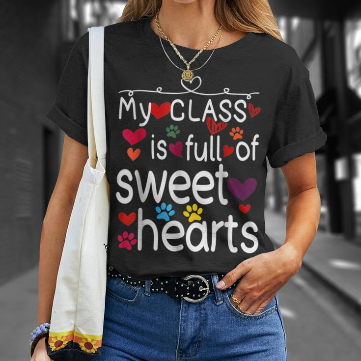 Valentine Day My Class Full Of Sweethearts Teacher V5 T-Shirt Gifts for Her
