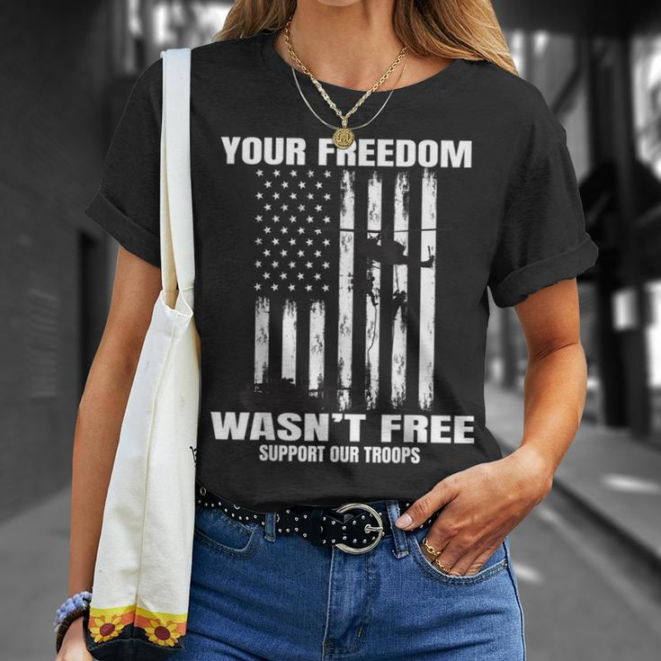 Veterans Day Your Freedom Wasnt Free Military Us Flag T-Shirt Gifts for Her