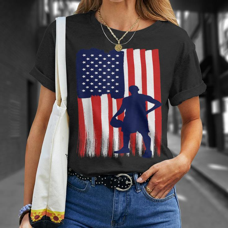 Vintage American Flag Basketball Adult Dad Mom & Kids Gift For Mens Unisex T-Shirt Gifts for Her