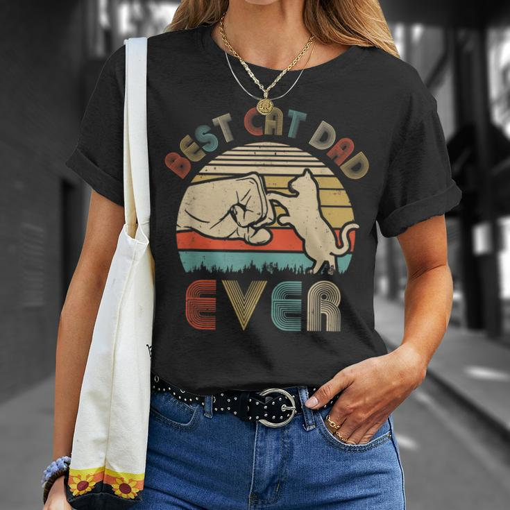 Vintage Best Cat Dad Ever Bump Fit Dat T-Shirt Gifts for Her