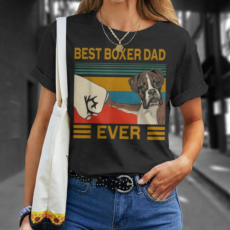 Vintage Best Dog Boxer Dad Ever Bump Fit T-Shirt Gifts for Her