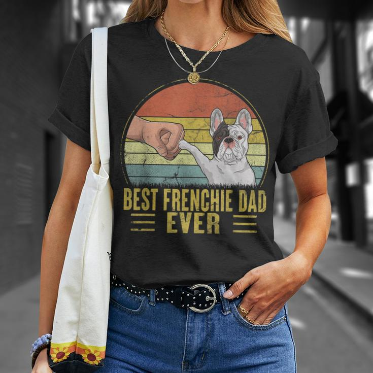 Vintage Best Frenchie Dad Ever Fist Bump French Bulldog Dad Gift For Mens Unisex T-Shirt Gifts for Her