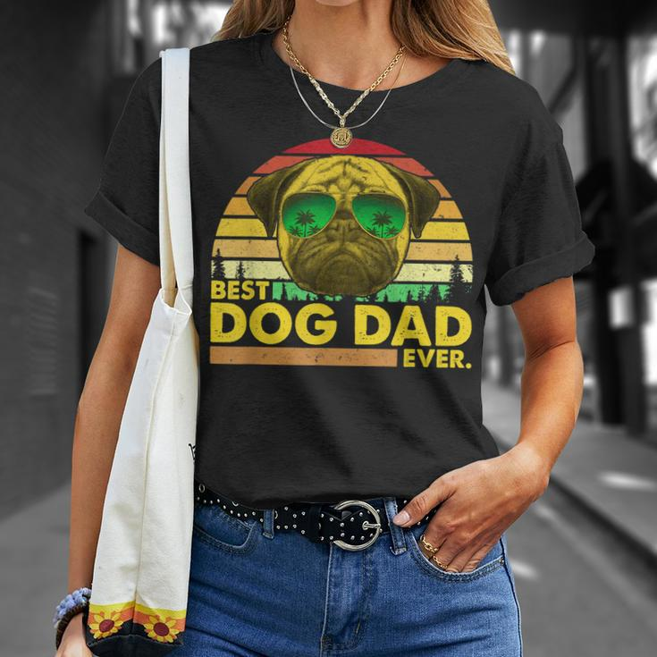 Vintage Best Pug Dad Ever Dog Daddy Father Unisex T-Shirt Gifts for Her