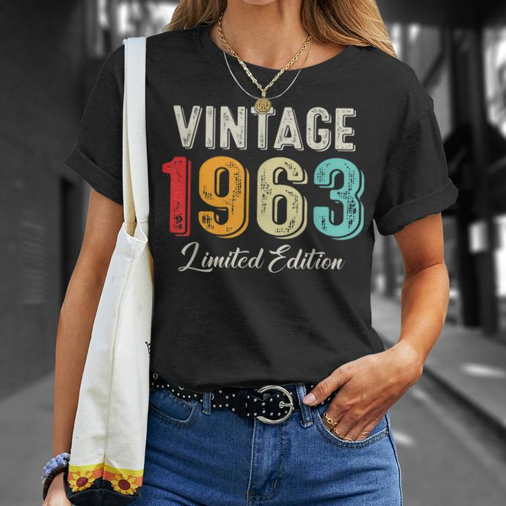 Vintage Born In 1963 Birthday Year Party Wedding Anniversary T-Shirt Gifts for Her